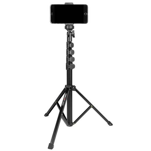 Height Adjustment Steel Portable Tripod with 360 Phone Clip Remote