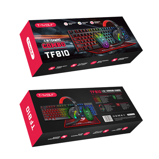 4 in 1 Gaming Keyboard Combo USB Gaming Set RGB Lighting