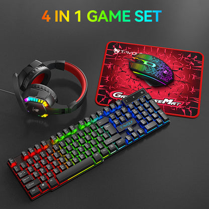 4 in 1 Gaming Keyboard Combo USB Gaming Set RGB Lighting