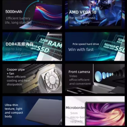 Gaming Laptop 15.6 Inch with AMD Ryzen 7 32GB DDR4 RAM 512GB