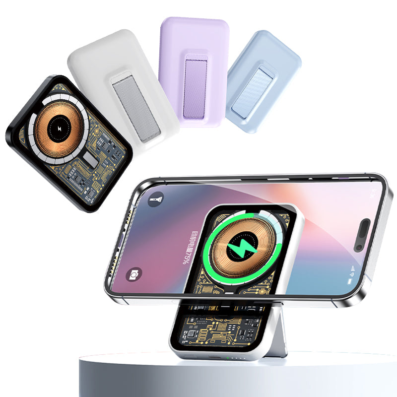 Wireless Power Bank Foldable Stand Magnetic 10000mAh Fast Charging iPhone/Android