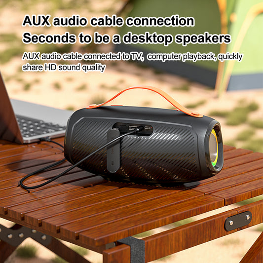 Outdoor Portable Bluetooth Speaker 2400mAh 20W Heavy Loud Bass Audio Waterproof Party Speaker